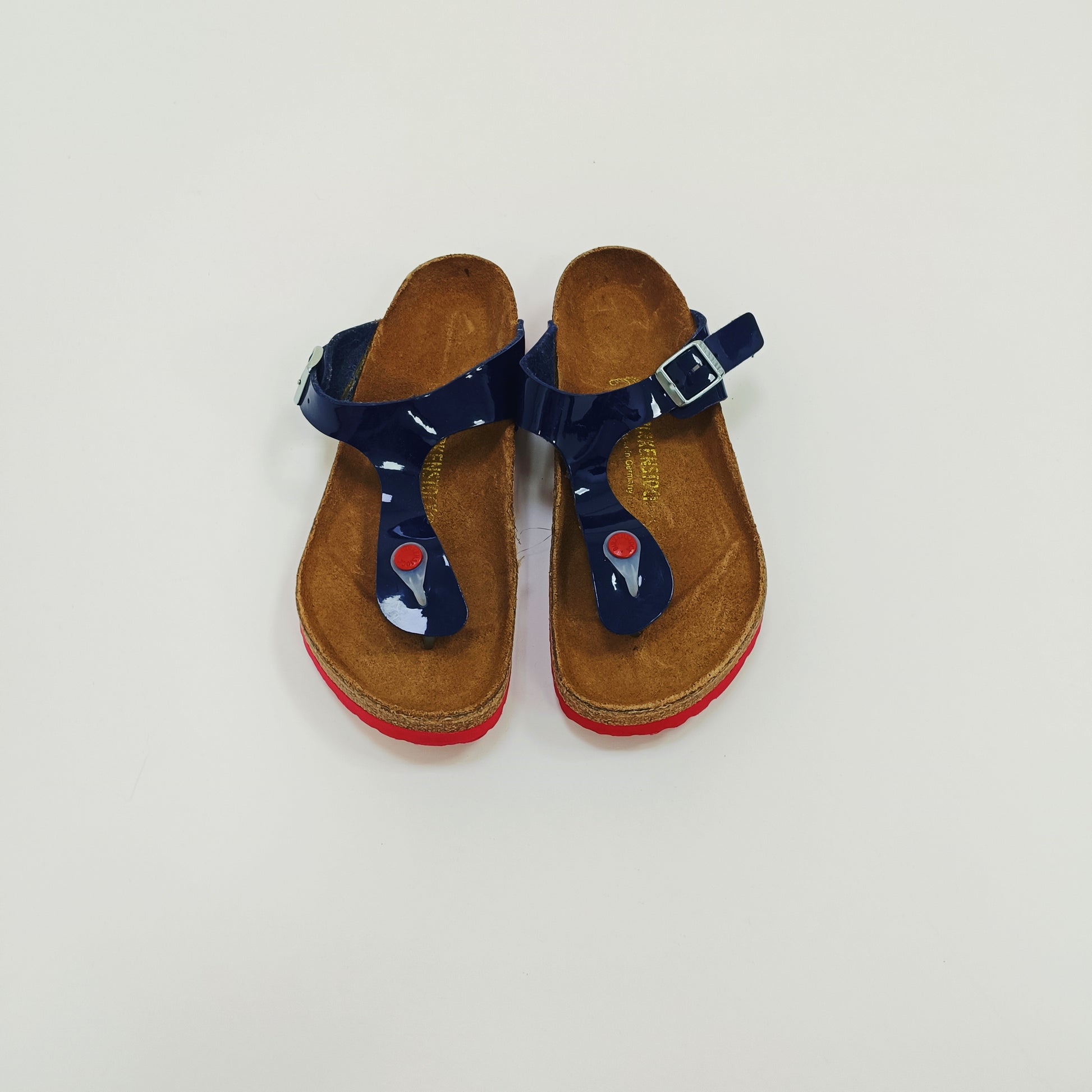 Navy Blue Toepost Flatbed Sandals Size 6 | Preloved