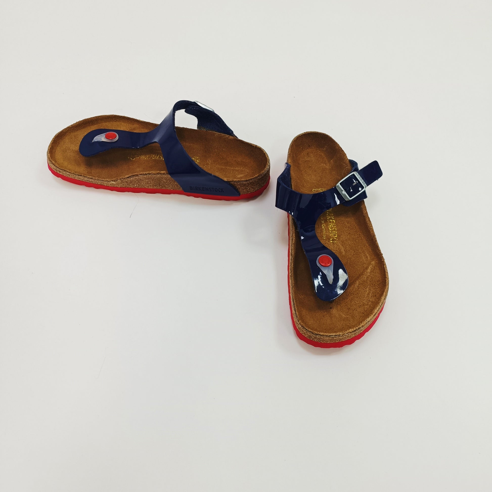 Navy Blue Toepost Flatbed Sandals Size 6 | Preloved