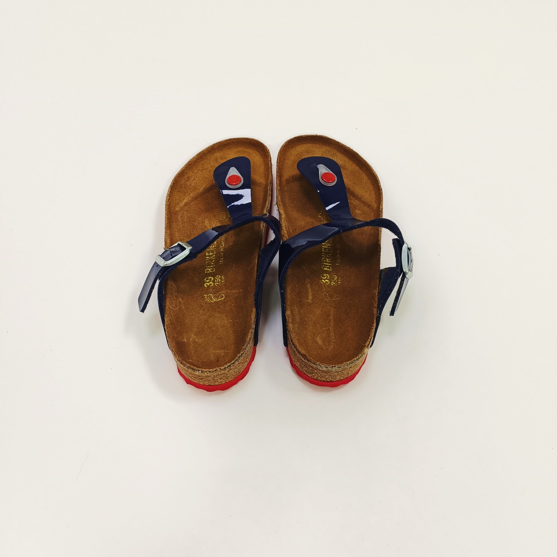 Navy Blue Toepost Flatbed Sandals Size 6 | Preloved