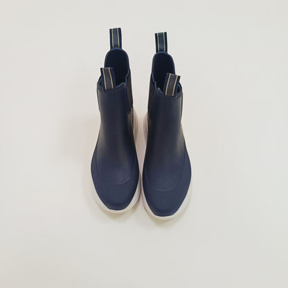 Blue With White Soles Cropped Wellies Size 6 | Preloved