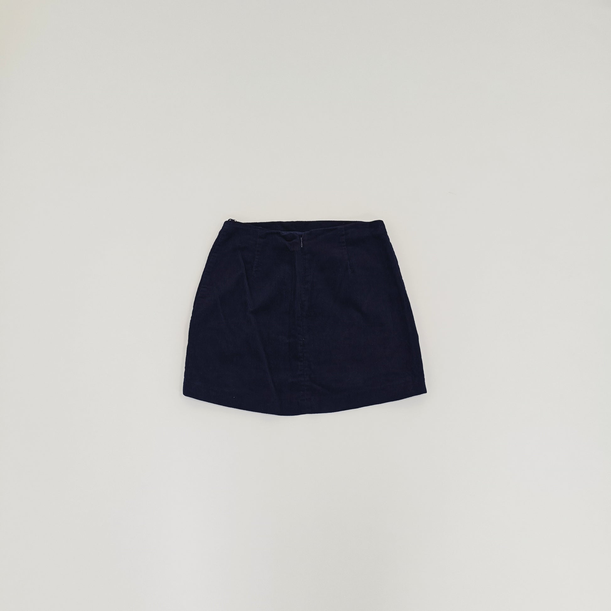 Navy Blue Corduroy Pleated Mini Skirt Size Small | Preloved