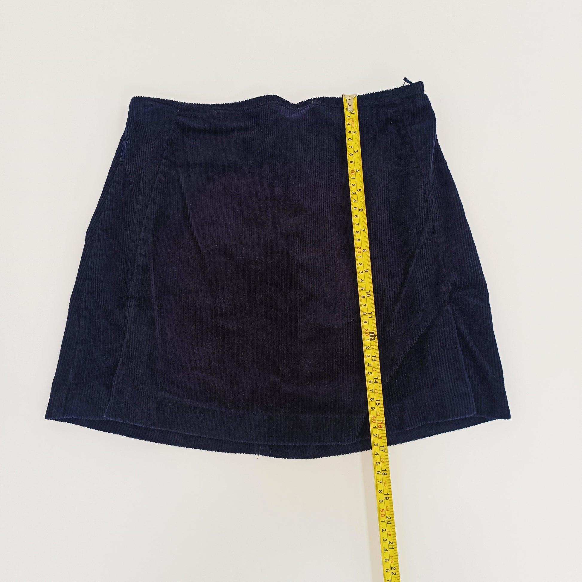 Navy Blue Corduroy Pleated Mini Skirt Size Small | Preloved