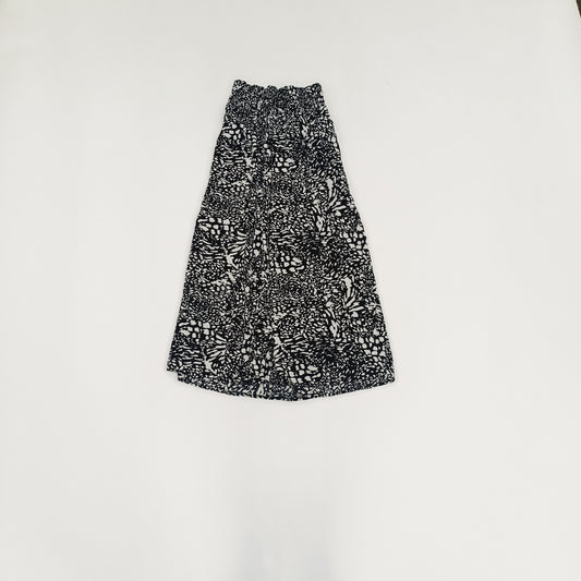 Monochrome Shirred Waist Band Wide Leg Trousers Size Small | Preloved