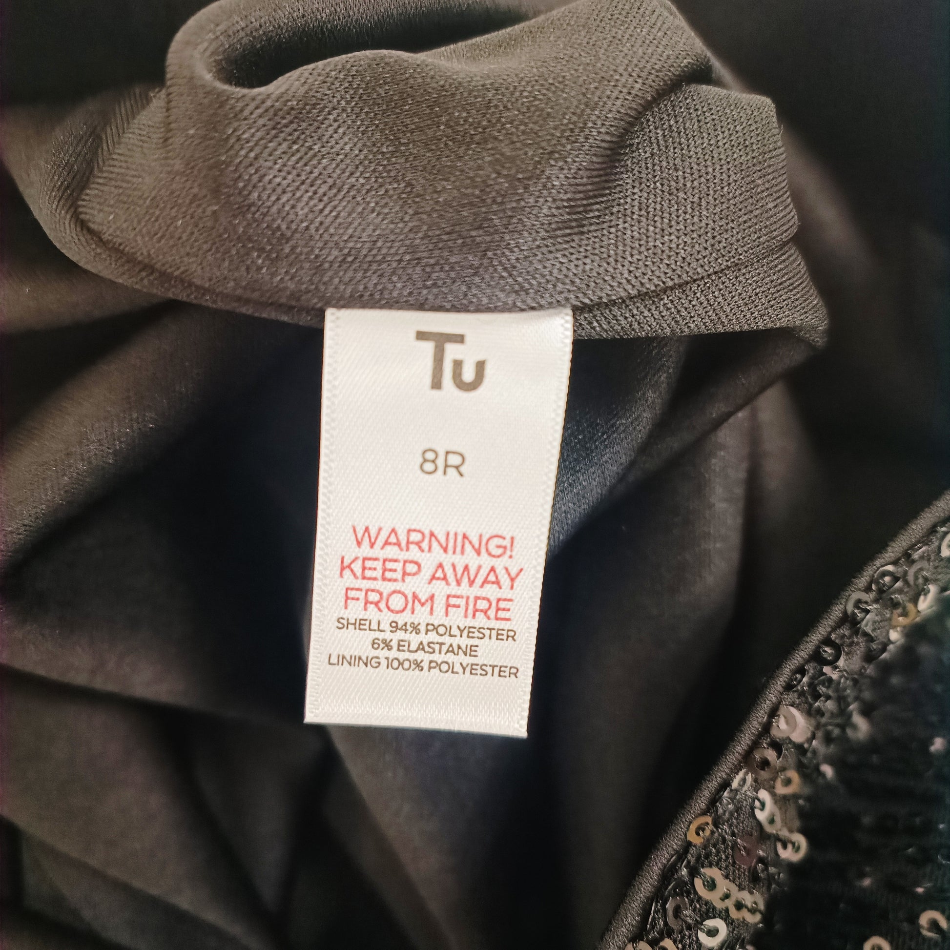 Black Full Sequin Wide Leg High Waist Trousers Size Small | Preloved