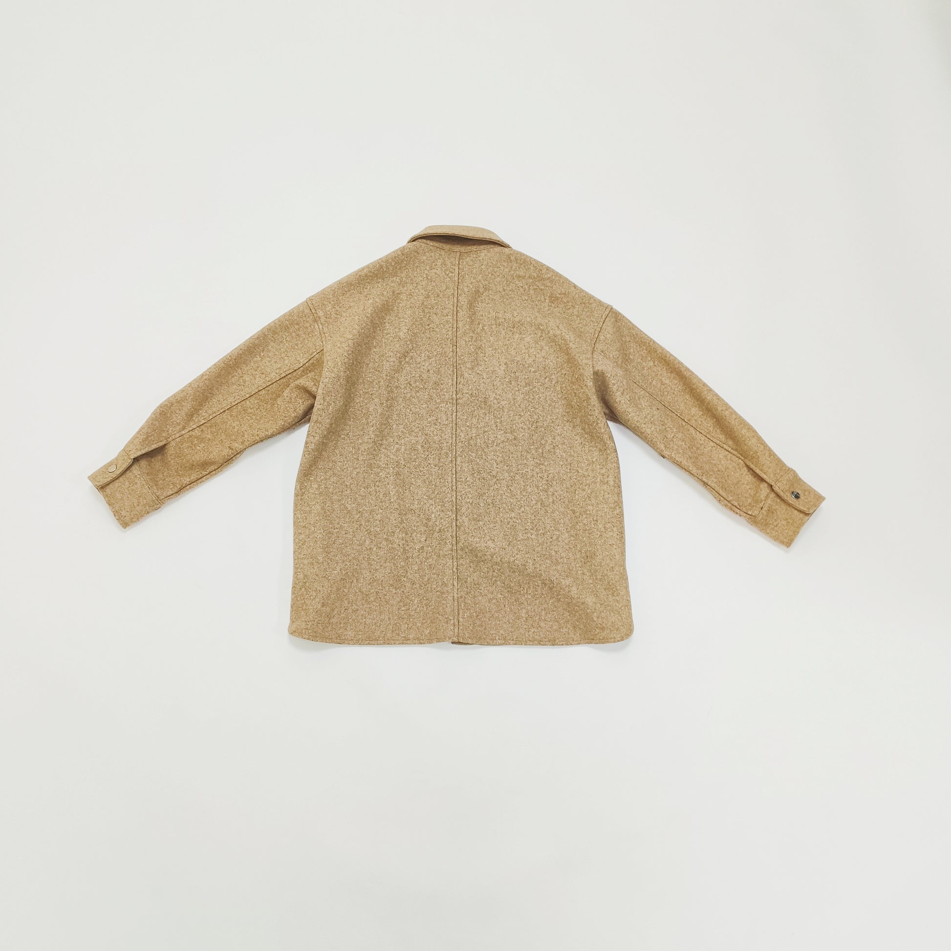 Brown Oversized Fleece Flecked Shacket  | Preloved