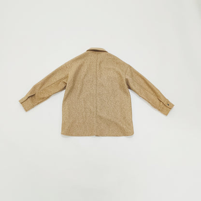 Brown Oversized Fleece Flecked Shacket  | Preloved