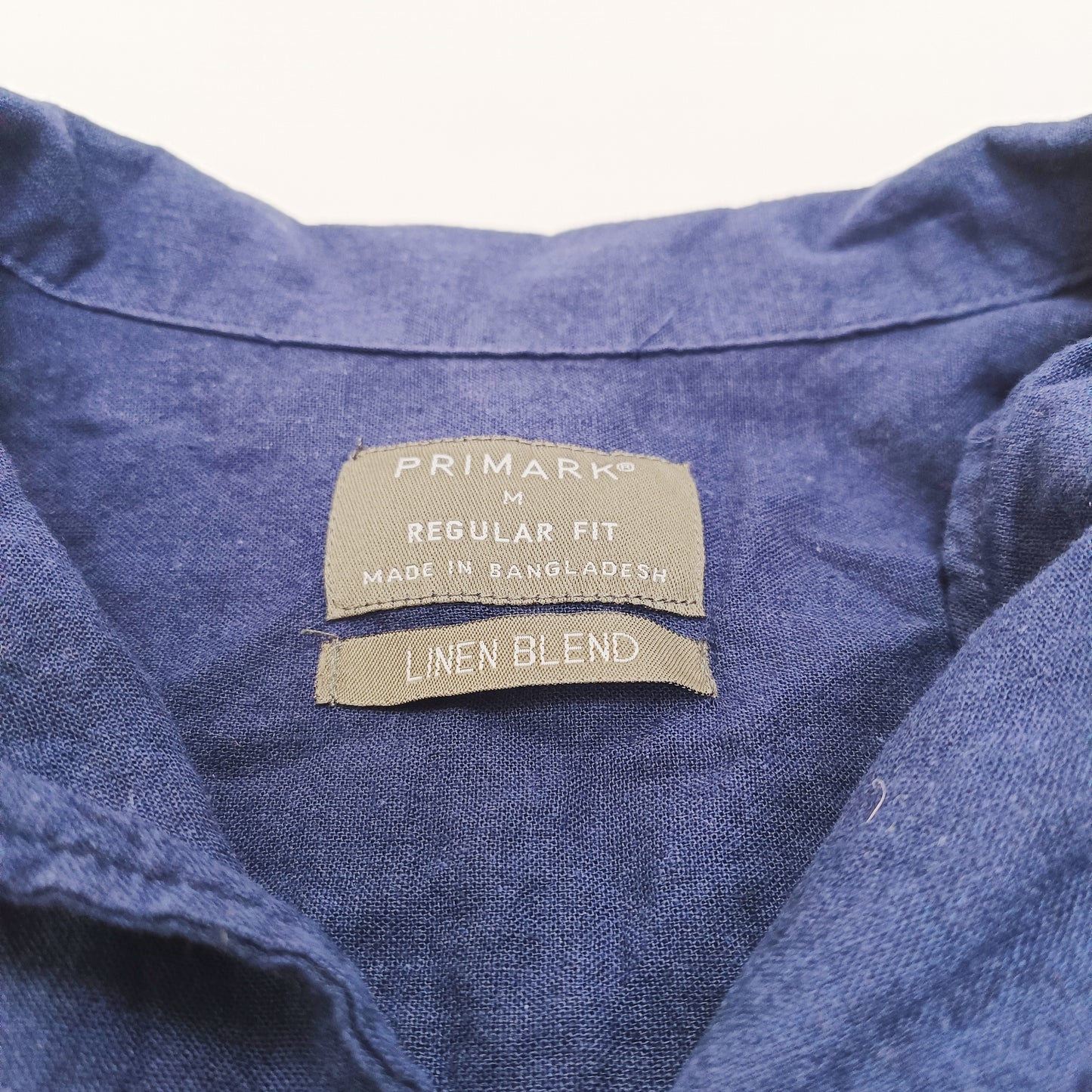 Navy Blue Button Up Mens Linen Short Sleeve Shirt | Preloved