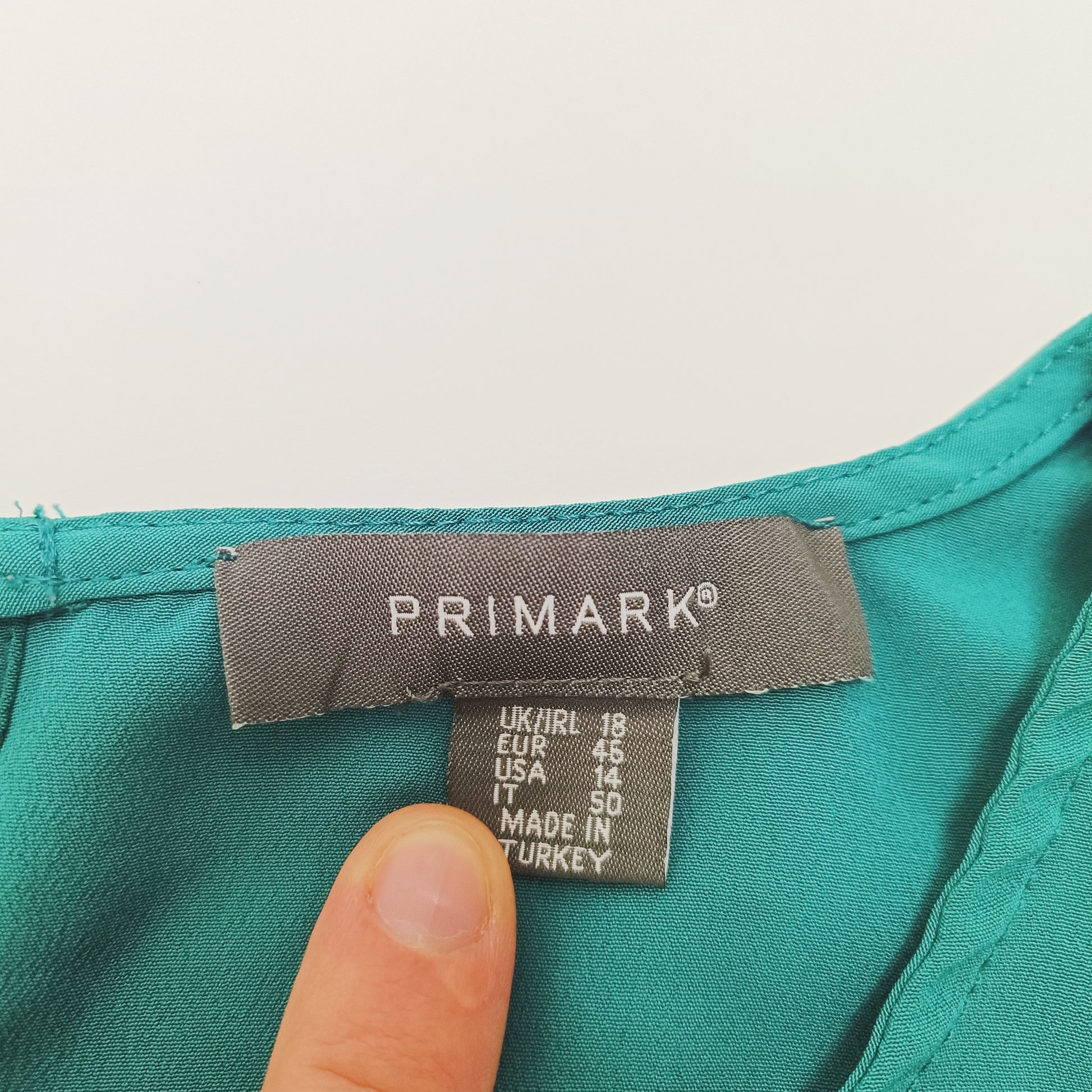 Turquoise Mini Dress With Flared Pearl Sleeves Size Large | Preloved