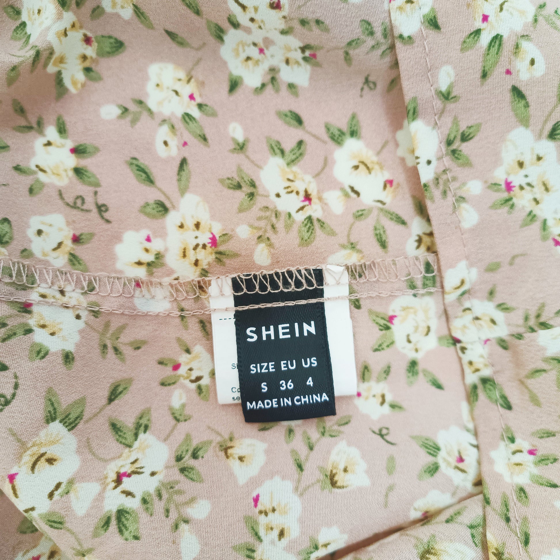 Pink Ditsy Floral Puff Sleeve Mini Summer Dress Size Small | Preloved