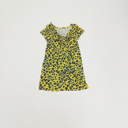 Green Leopard Print T-Shirt Style Dress Size Extra Large | Preloved