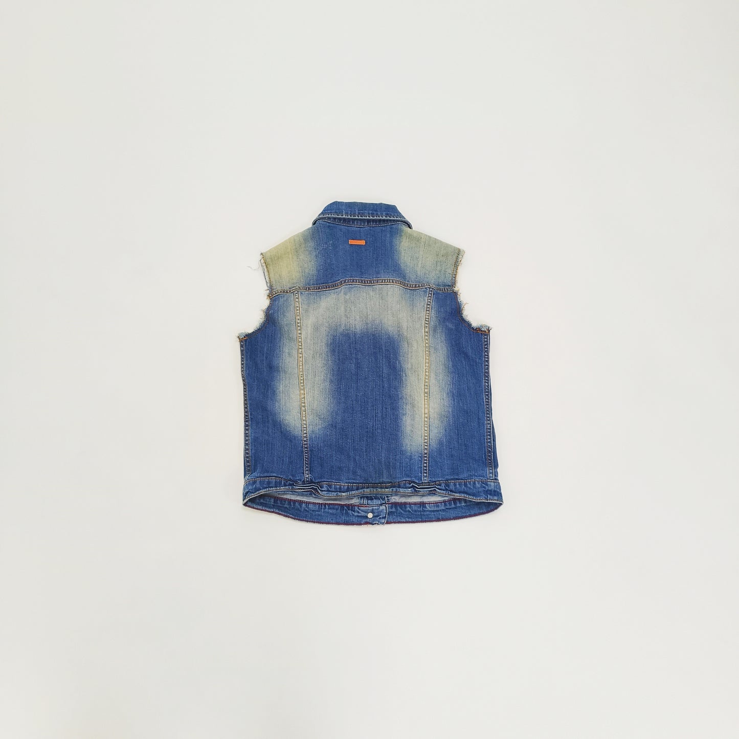 Trucker Style Button Up Womens Denim Waistcoat Size Medium | Preloved
