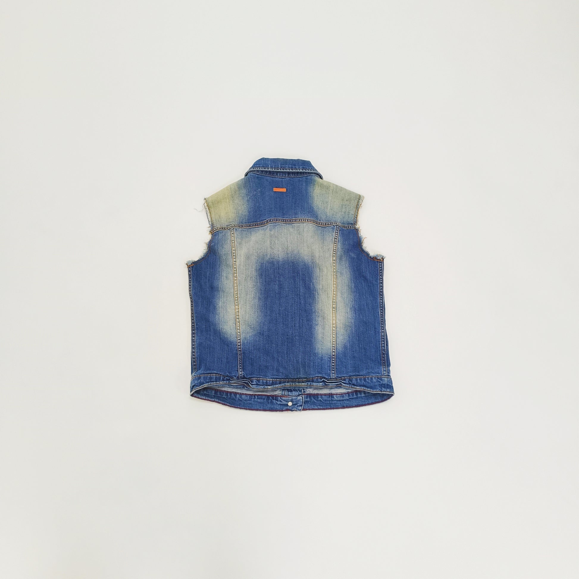 Trucker Style Button Up Womens Denim Waistcoat Size Medium | Preloved