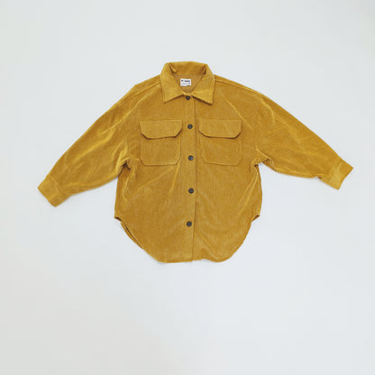 Mustard Yellow Chunky Corduroy Womens Shacket Size Small | Preloved