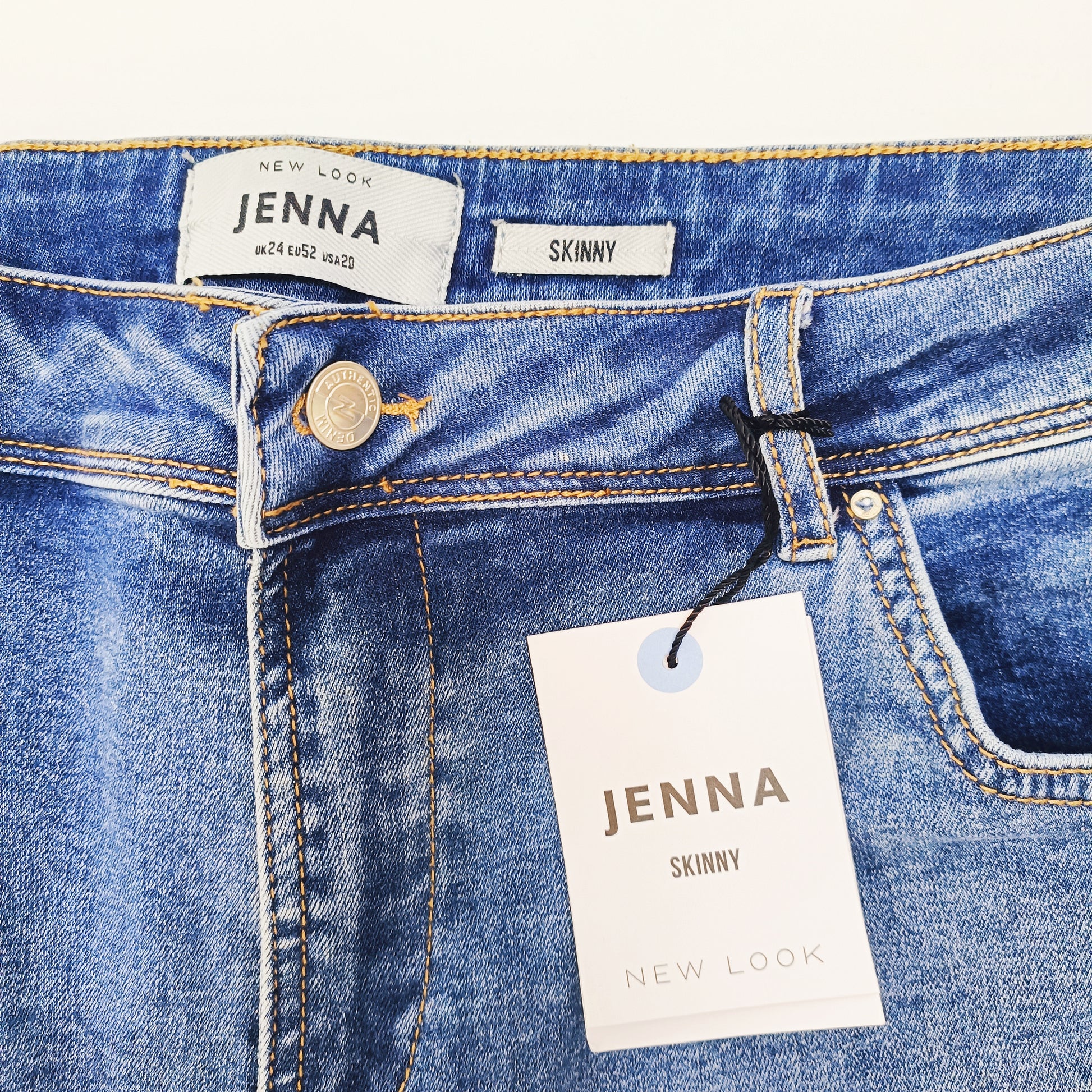 Mid Wash Lace Up Leg High Waist Skinny Jeans Size Extra Extra Large | Preloved