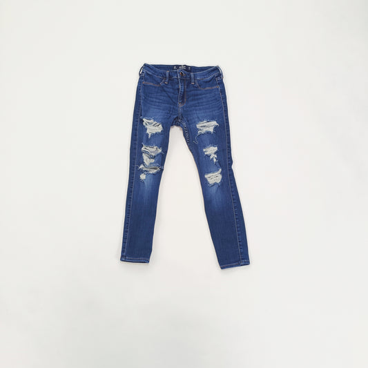 Dark Wash High Waist Super Skinny Ripped Jeans Size Extra Extra Small | Preloved