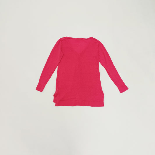 Hot Pink Longline Pearl Button Womens Lightweight Cardigan Size Extra Large | Preloved
