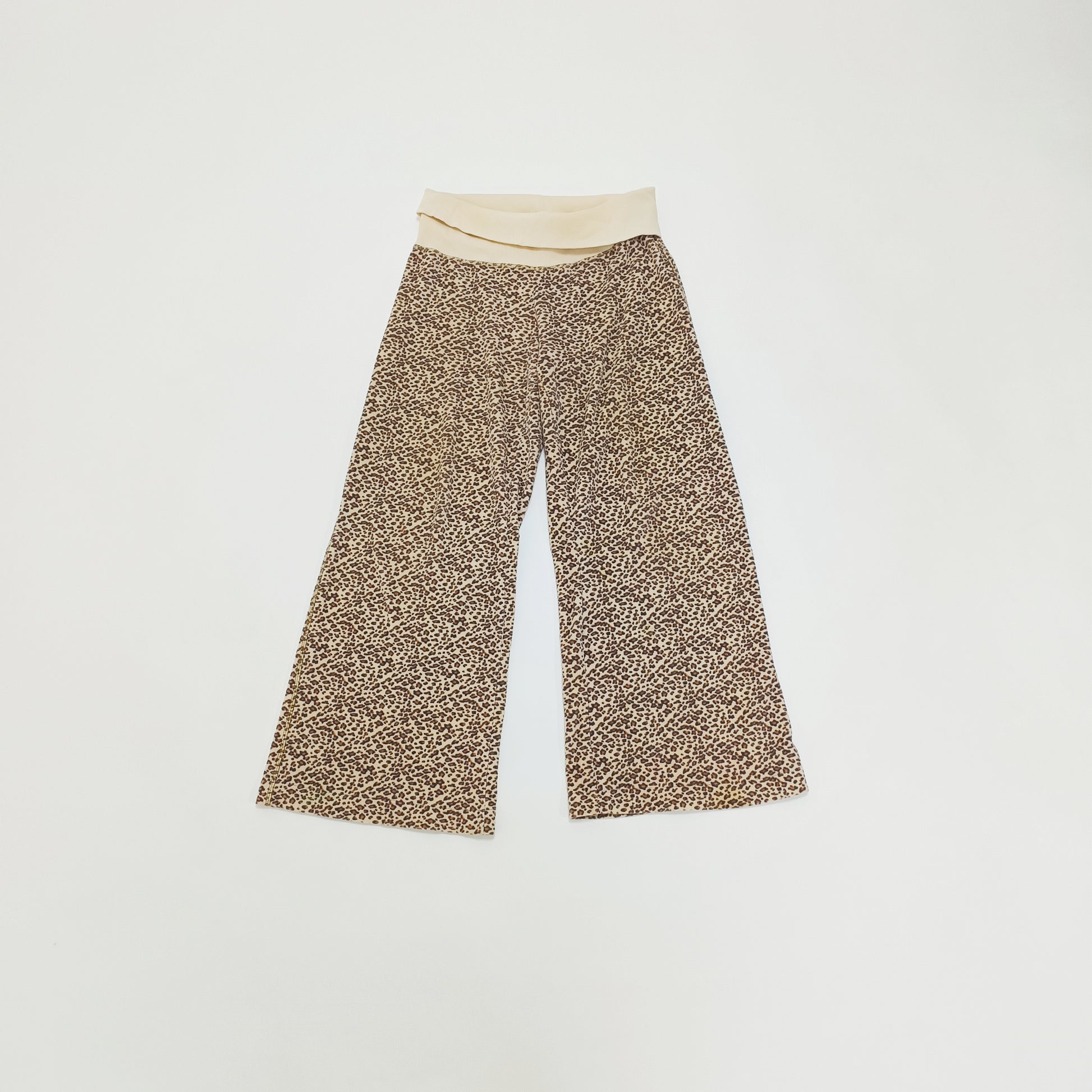 Leopard Print Soft Wide Leg Womens Trousers Size Large | Preloved