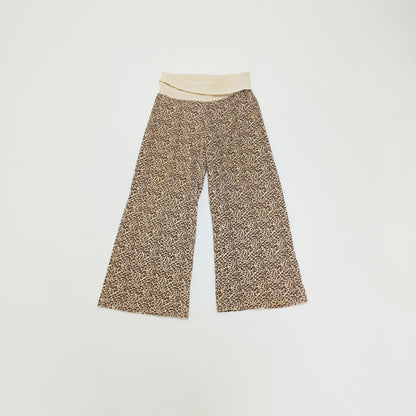 Leopard Print Soft Wide Leg Womens Trousers Size Large | Preloved