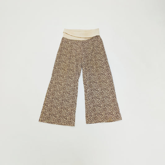 Leopard Print Soft Wide Leg Womens Trousers Size Large | Preloved