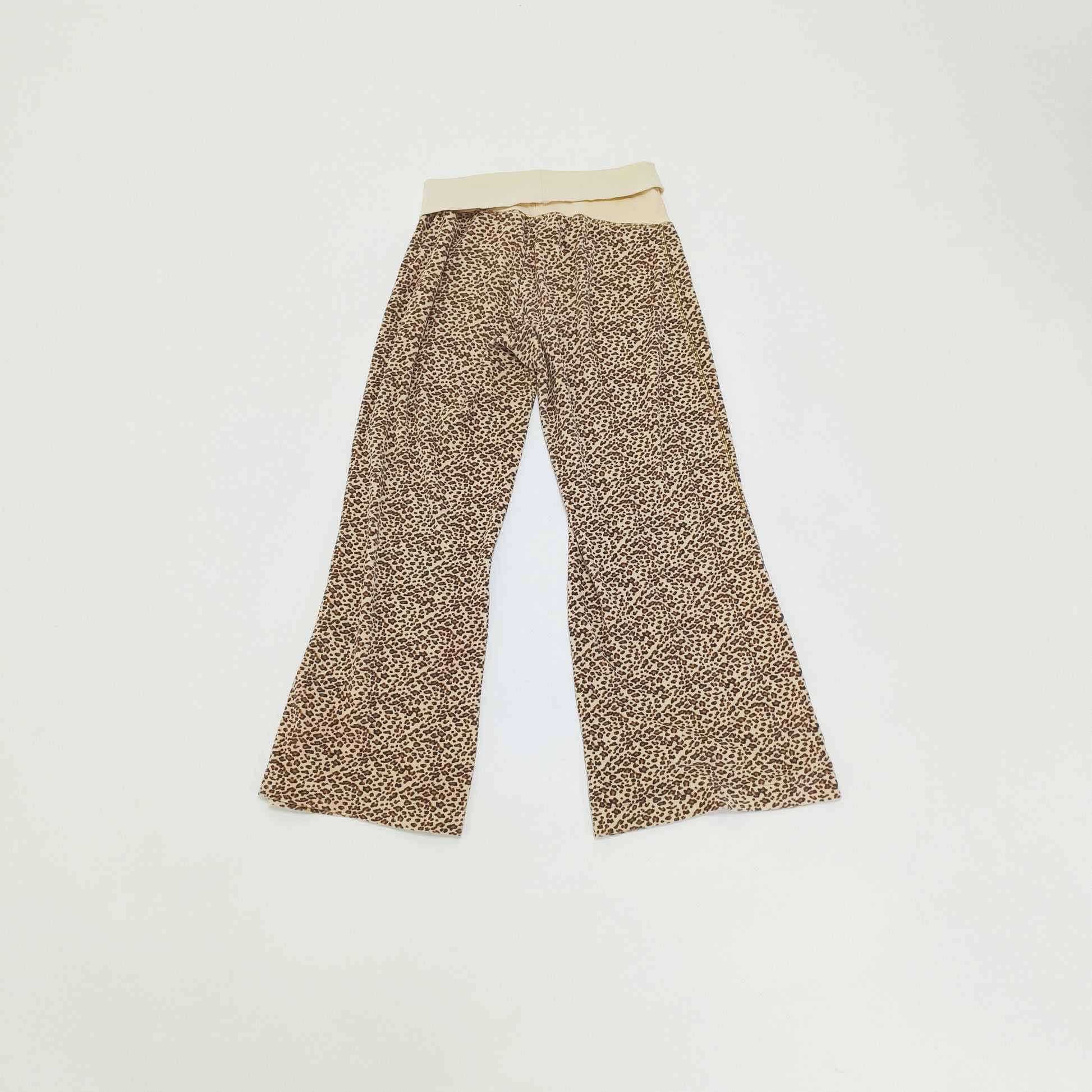 Leopard Print Soft Wide Leg Womens Trousers Size Large | Preloved