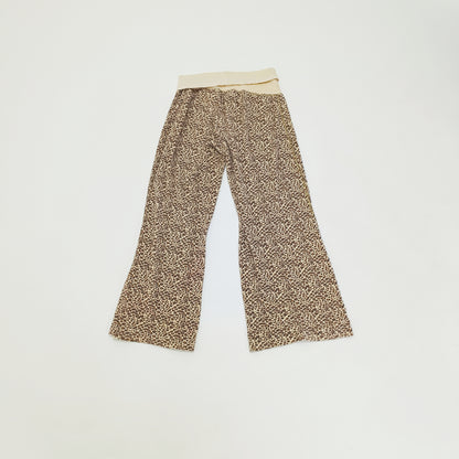 Leopard Print Soft Wide Leg Womens Trousers Size Large | Preloved
