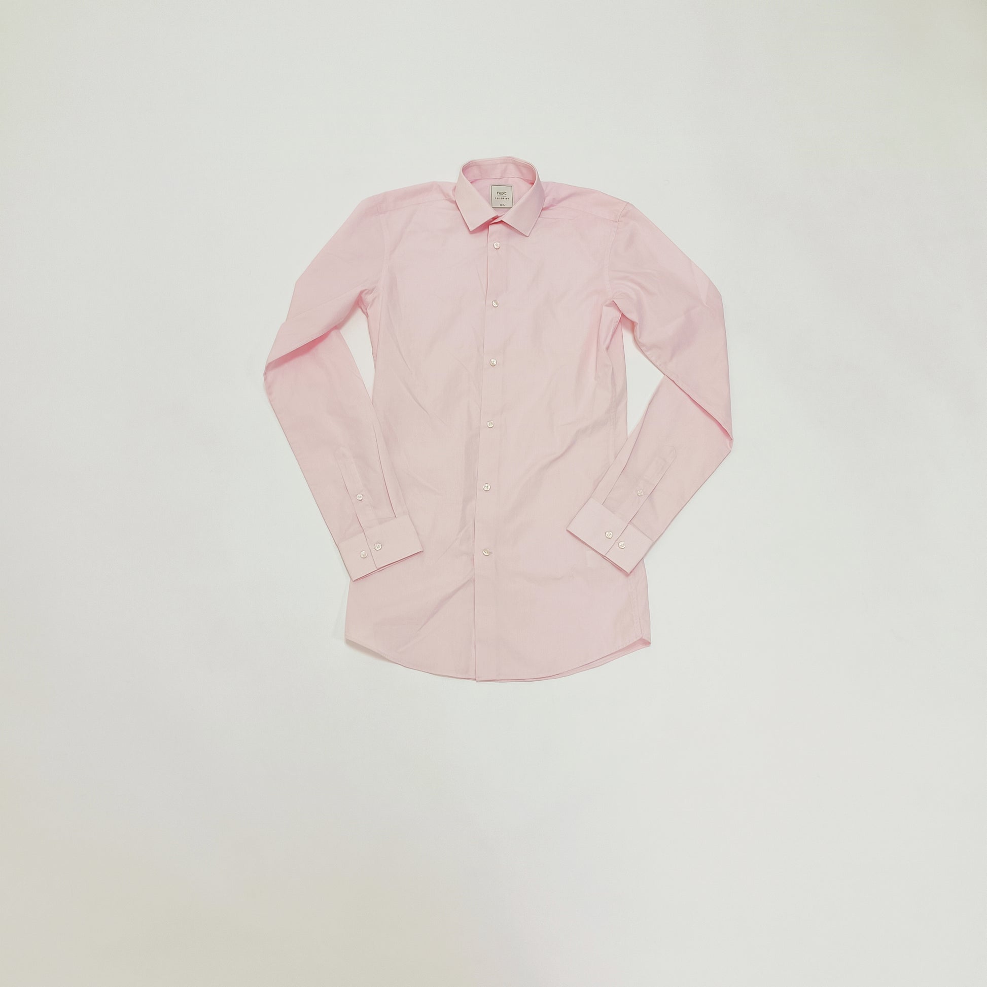 Light Pink Mens Slim Fit Dress Shirt Size Small | Preloved