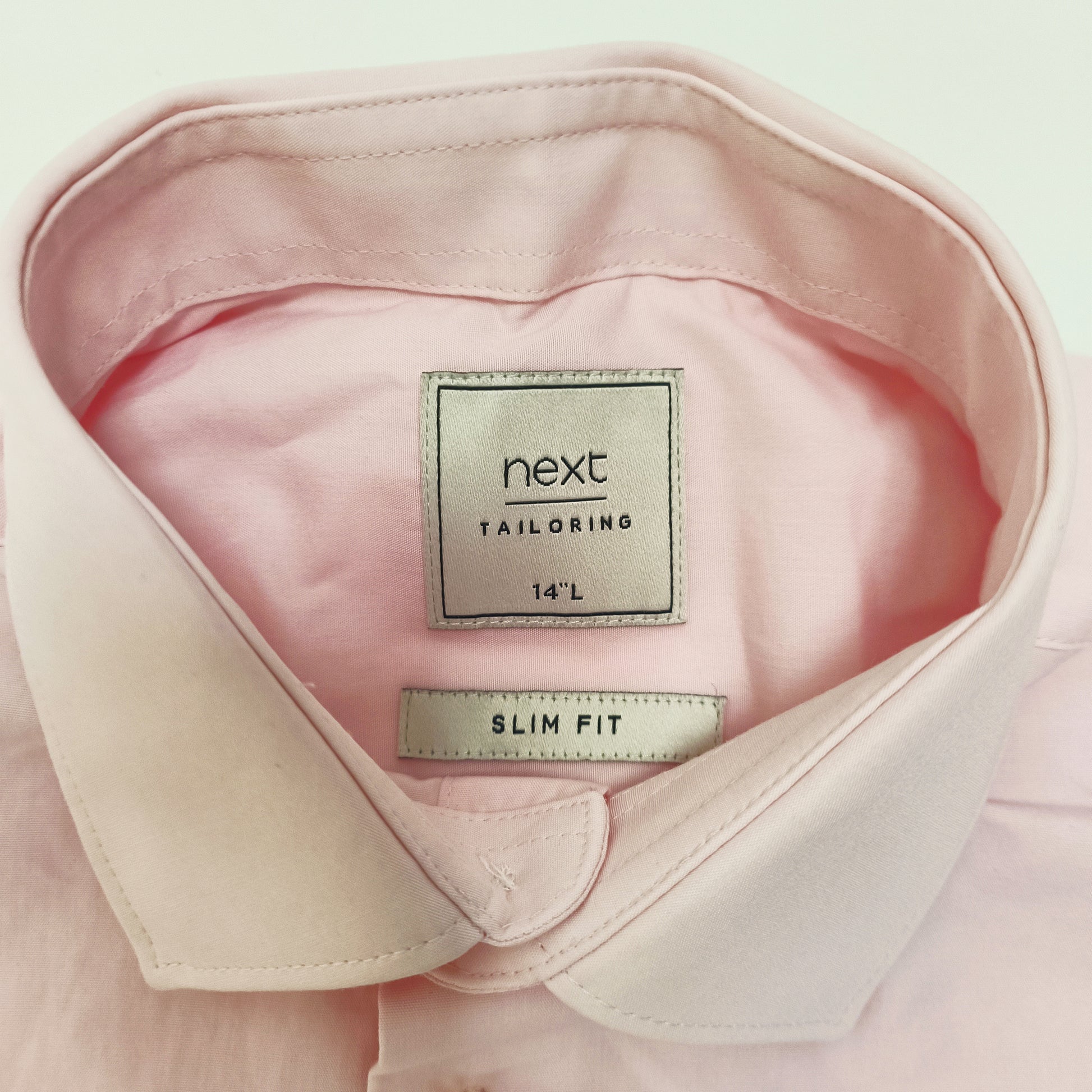 Light Pink Mens Slim Fit Dress Shirt Size Small | Preloved