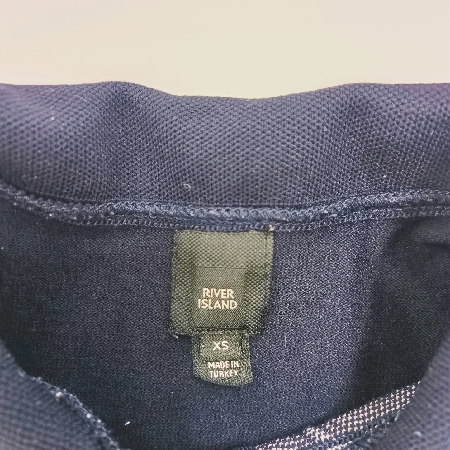 Navy Blue Mens Quarter Zip Short Sleeve Top Size Extra Small | Preloved