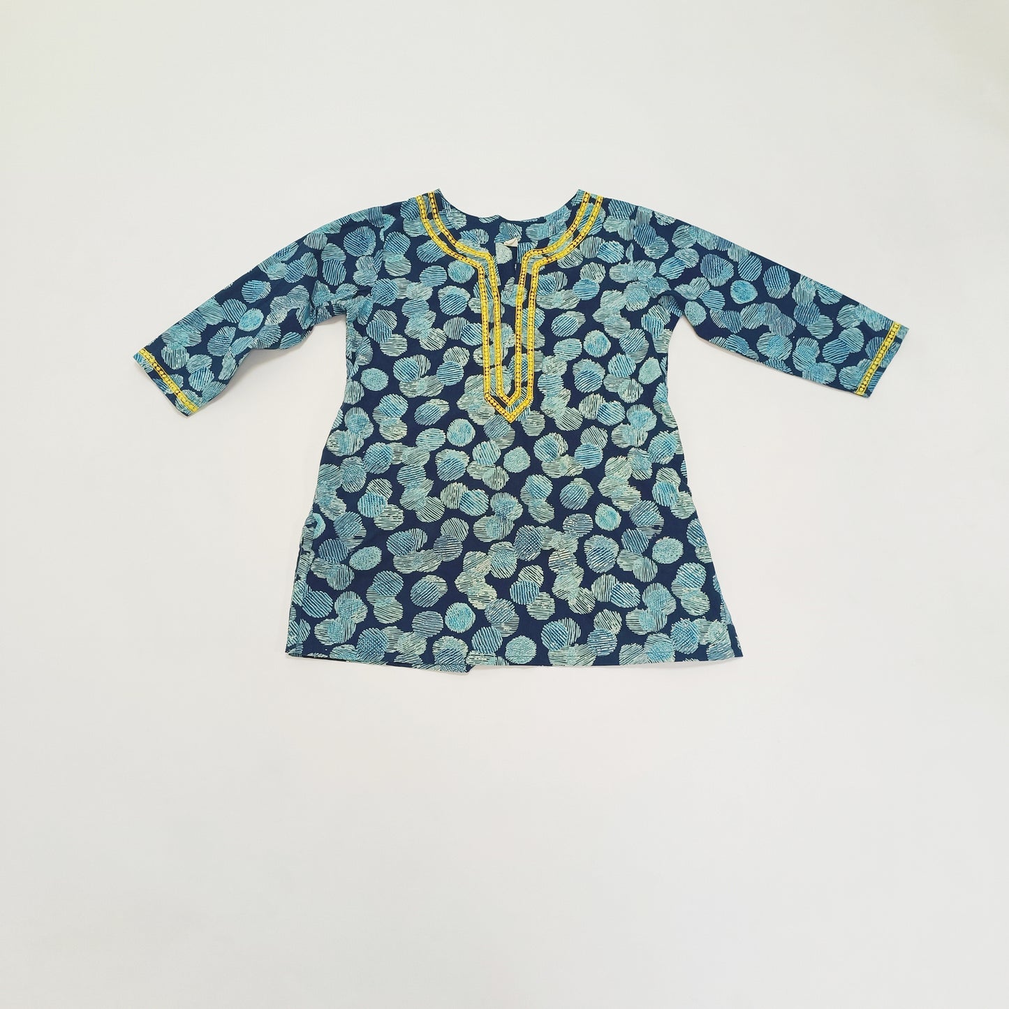 Blue Dotty Printed Womens Blouse Size Large | Preloved