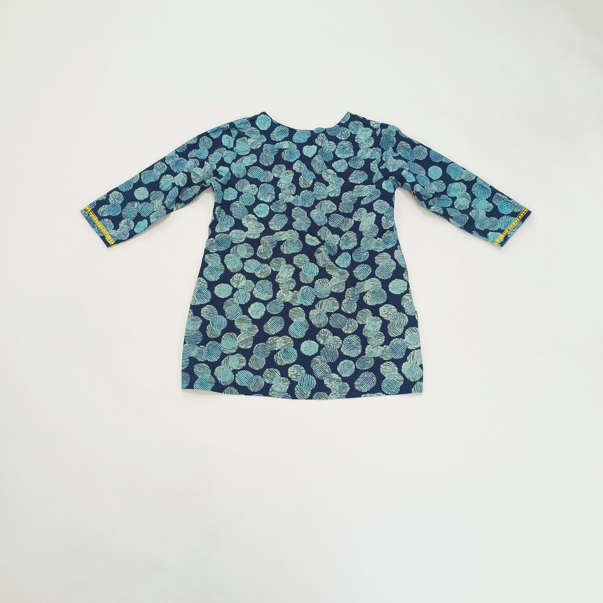 Blue Dotty Printed Womens Blouse Size Large | Preloved