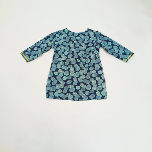 Blue Dotty Printed Womens Blouse Size Large | Preloved