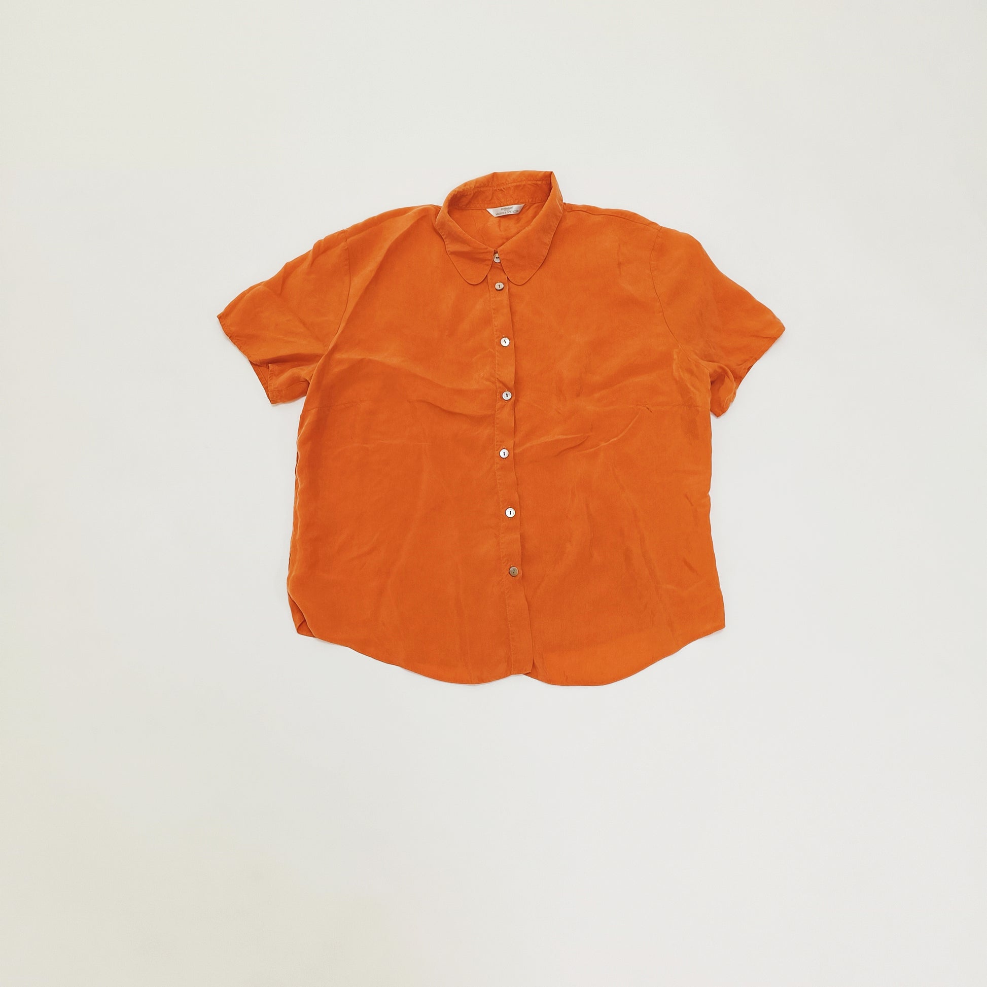Orange Boxy FIt Short Sleeve Shirt Size Large | Preloved