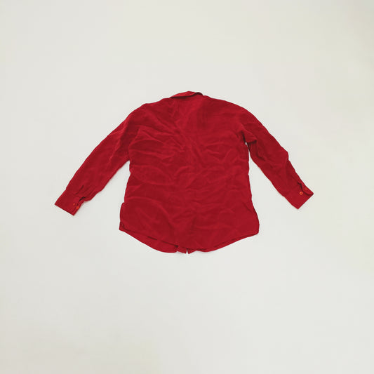 Red Button Up Womens Long Sleeve Shirt Size Large | Preloved