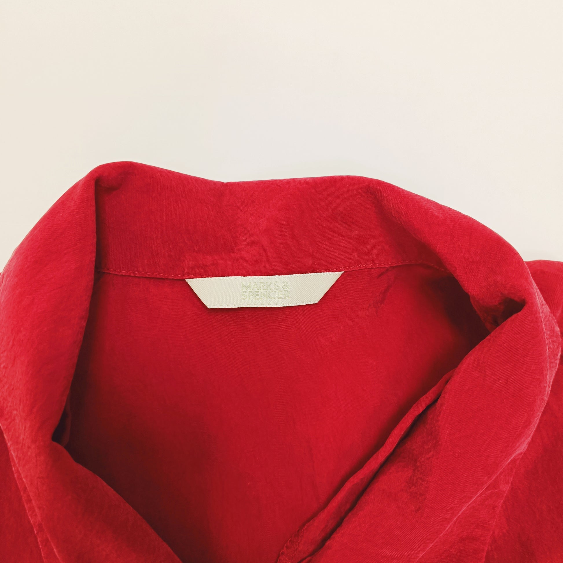 Red Button Up Womens Long Sleeve Shirt Size Large | Preloved