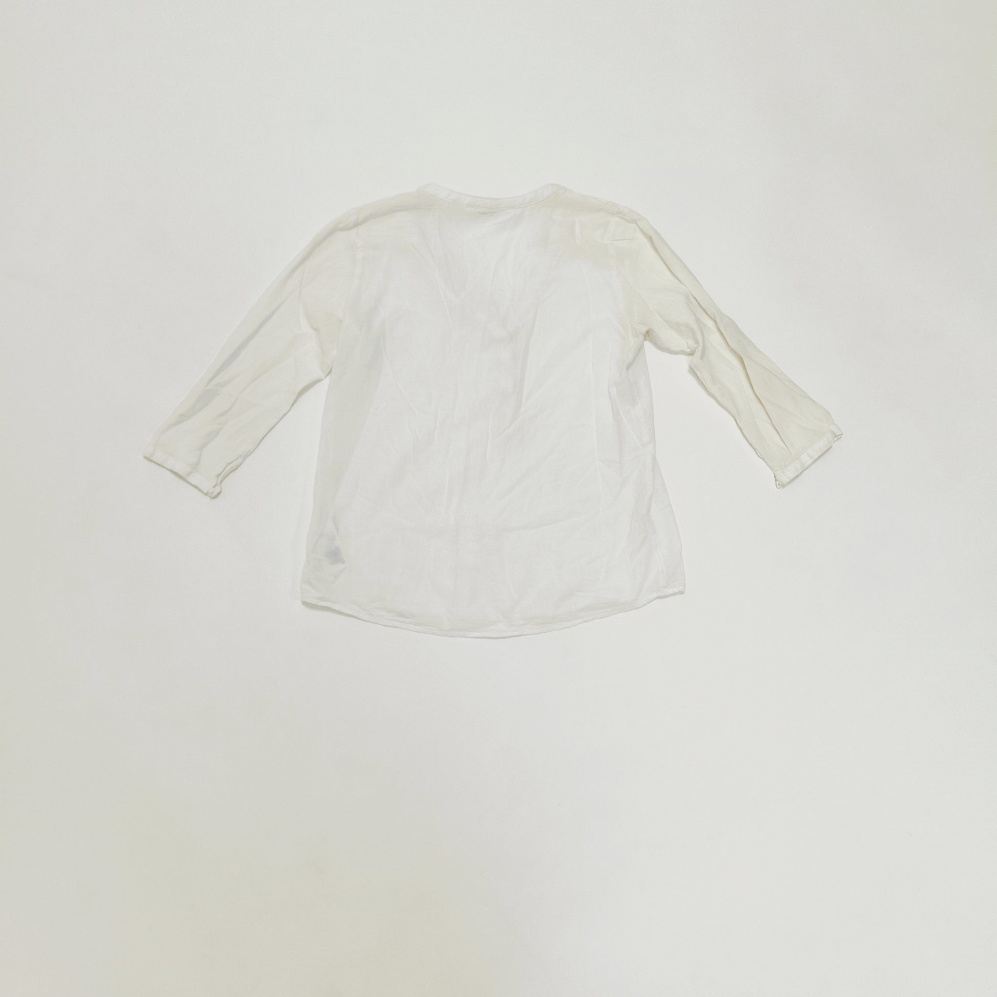 White V Neck Button Up Womens Blouse Size Small | Preloved