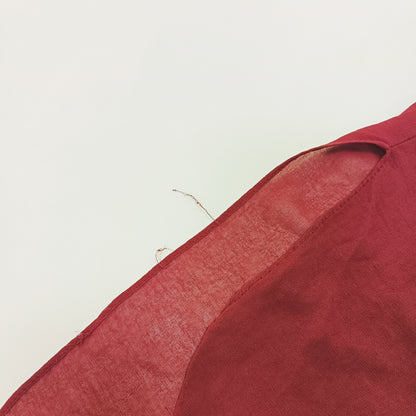 Burgundy Sheer Shirt With Lace Panelling Size Extra Large | Preloved