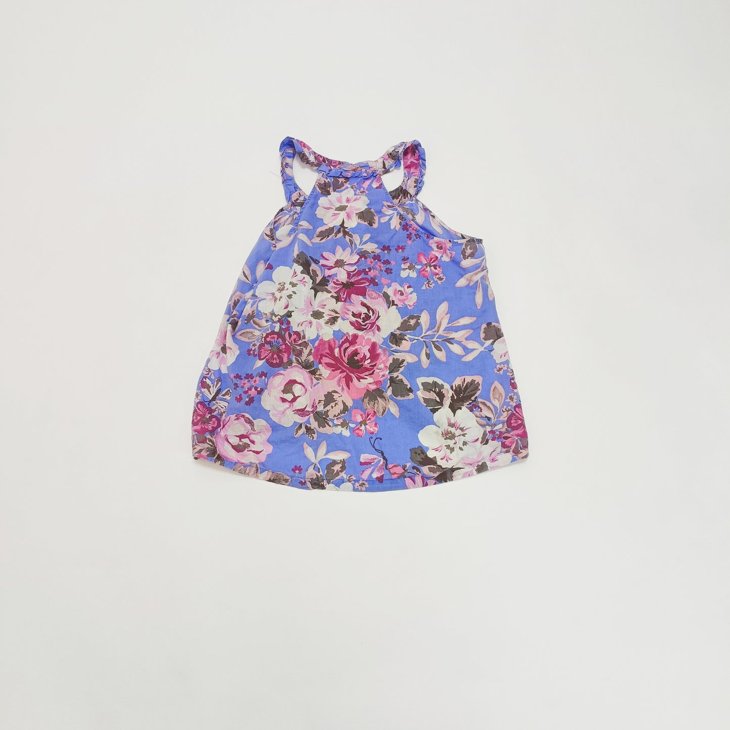 Blue & Pink Floral Sleeveless Top Size Extra Large | Preloved
