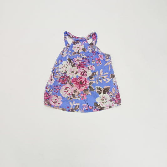 Blue & Pink Floral Sleeveless Top Size Extra Large | Preloved