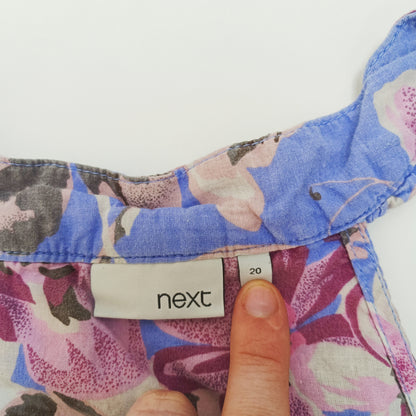 Blue & Pink Floral Sleeveless Top Size Extra Large | Preloved