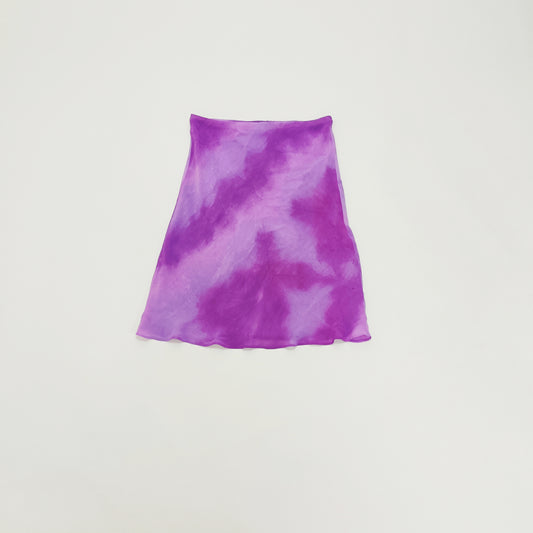 Lilac Purple Tie Dye Womens Midi Skirt Size Large | Preloved