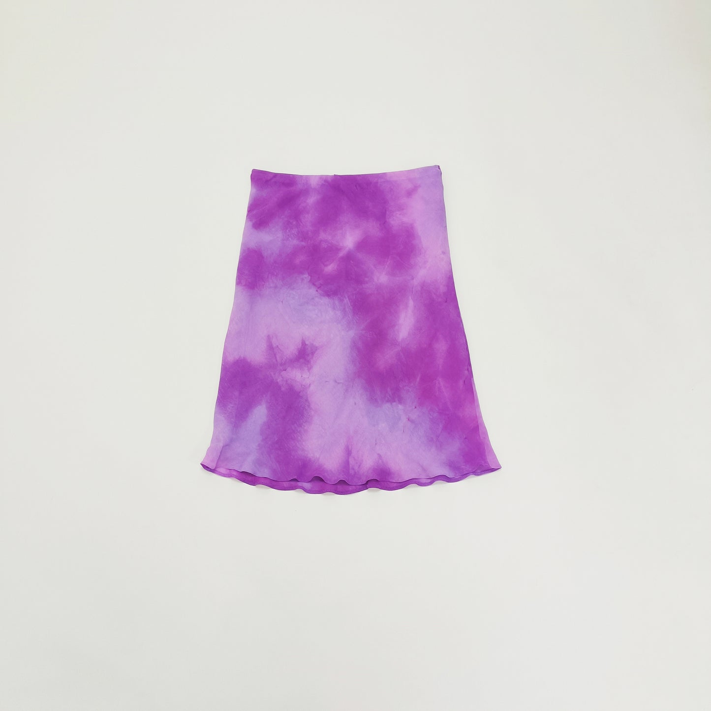 Lilac Purple Tie Dye Womens Midi Skirt Size Large | Preloved