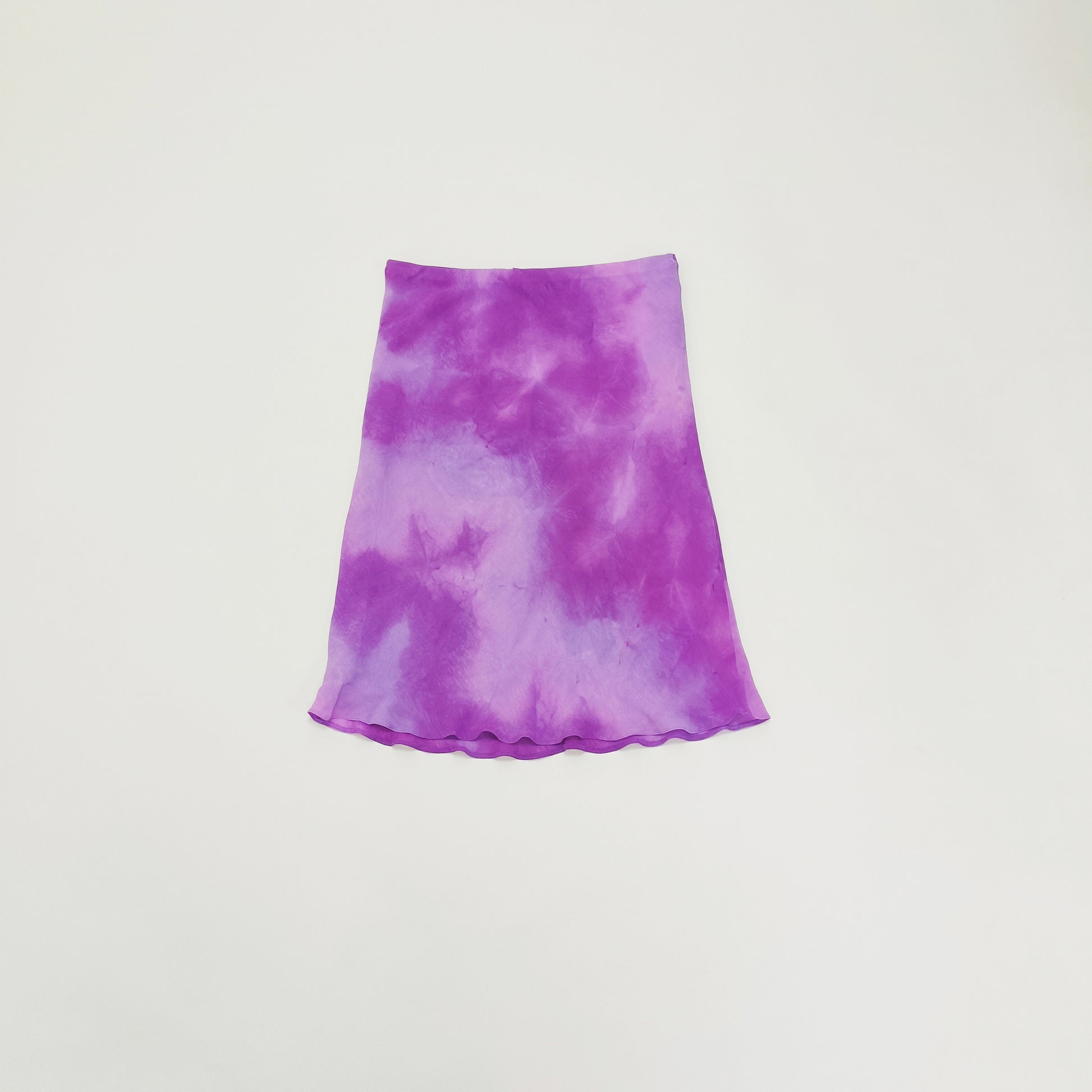 Lilac Purple Tie Dye Womens Midi Skirt Size Large | Preloved