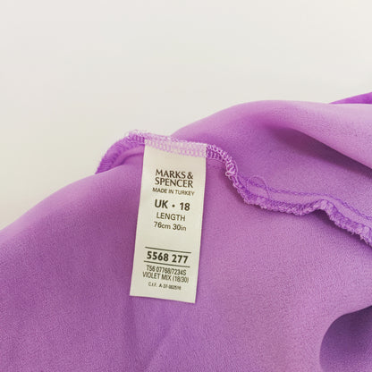Lilac Purple Tie Dye Womens Midi Skirt Size Large | Preloved