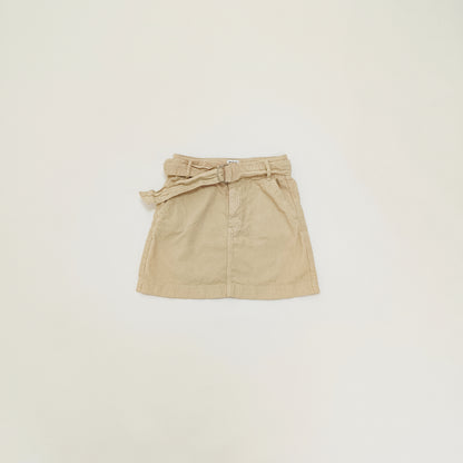 Light Brown Corduroy Belted Womens Mini Skirt Size Small | Preloved