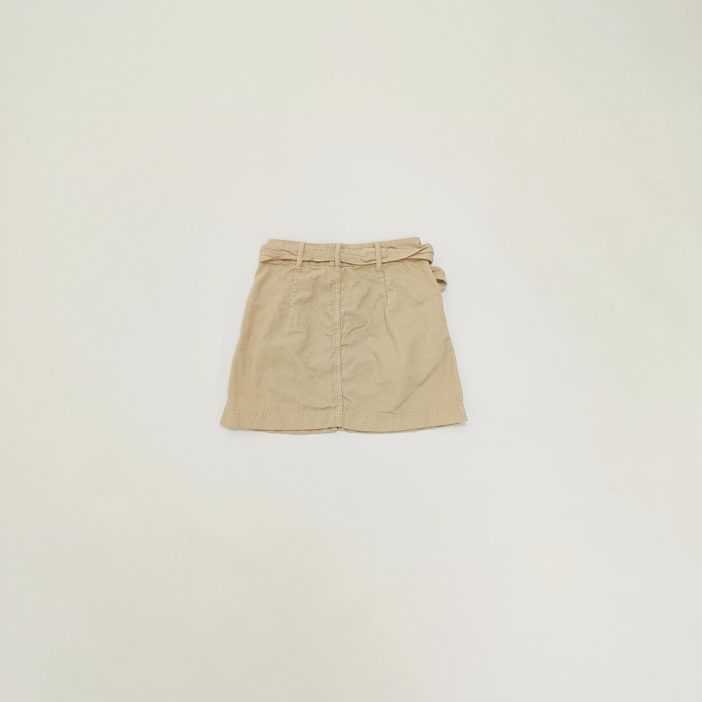 Light Brown Corduroy Belted Womens Mini Skirt Size Small | Preloved