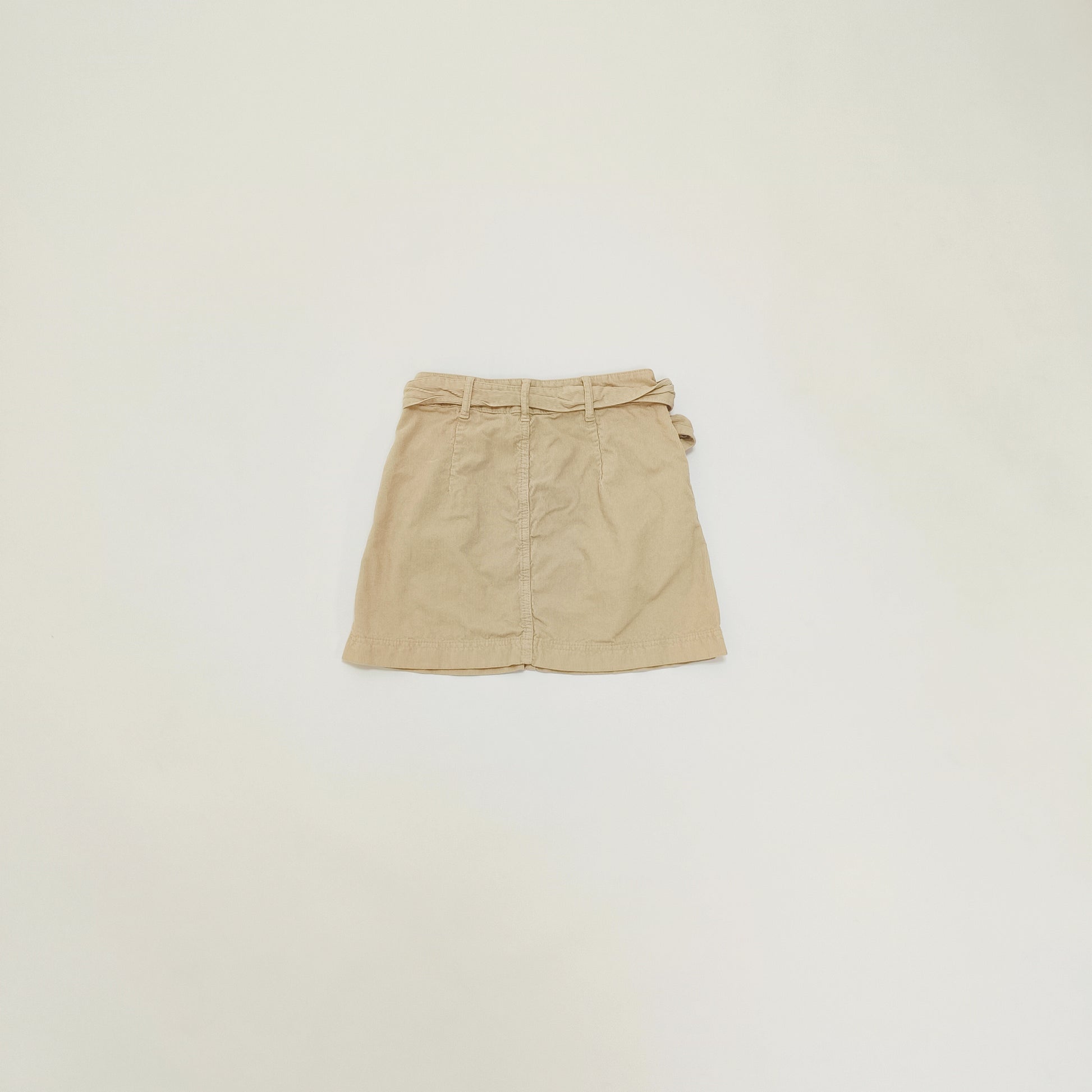 Light Brown Corduroy Belted Womens Mini Skirt Size Small | Preloved