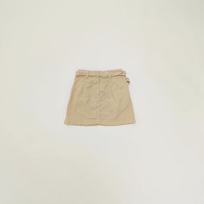 Light Brown Corduroy Belted Womens Mini Skirt Size Small | Preloved