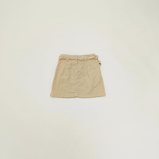 Light Brown Corduroy Belted Womens Mini Skirt Size Small | Preloved