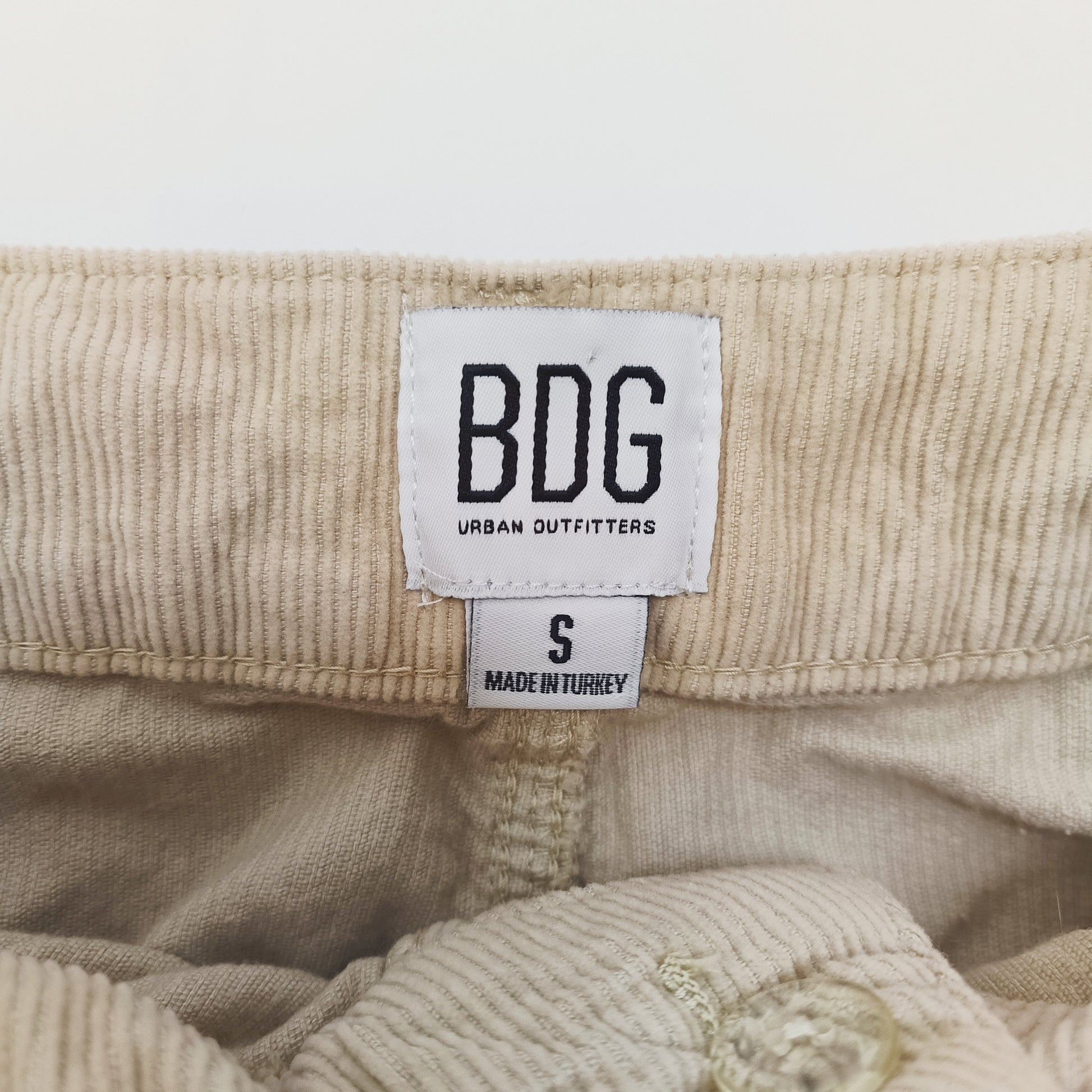 Light Brown Corduroy Belted Womens Mini Skirt Size Small | Preloved
