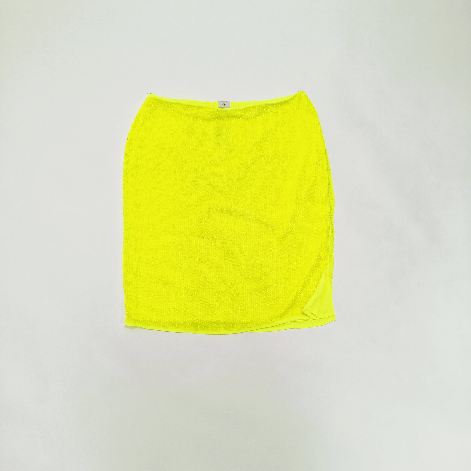 Fluorescent Yellow Sequin Festival Midi Skirt Size Extra Extra Large | Preloved